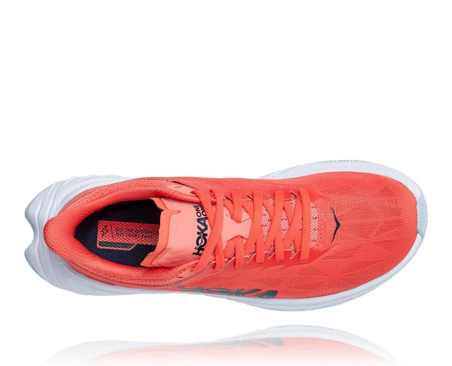 Hoka One One Hardloopschoenen Dames - Carbon X 2 - Rood/Wit - UM6598074